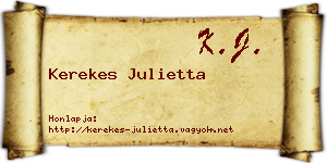 Kerekes Julietta névjegykártya